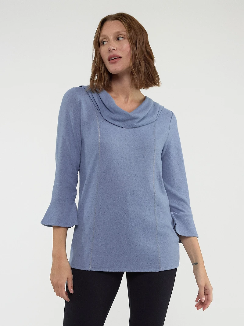 3/4-sleeve semi-fitted tunic