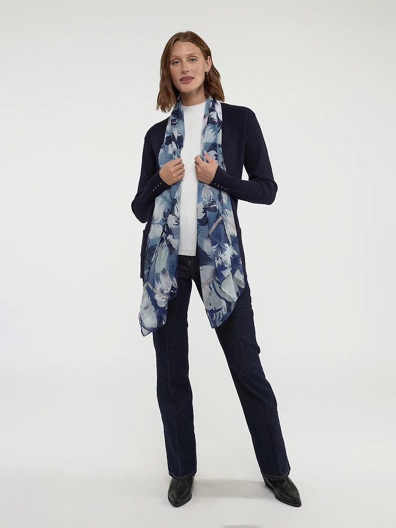 Cardigan en tricot ouvert à manches longues
