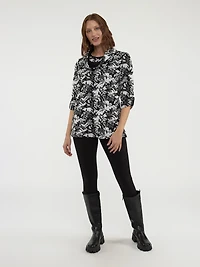3/4-sleeve semi-fitted tunic