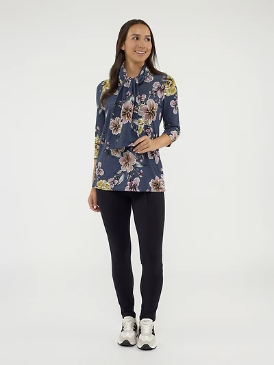 3/4-sleeve semi-fitted tunic