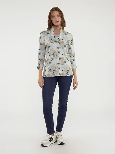 3/4-sleeve semi-fitted tunic