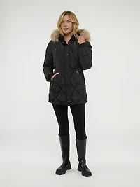 Semi-fitted mid-thigh coat