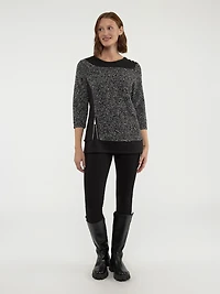 3/4-sleeve semi-fitted fooler tunic