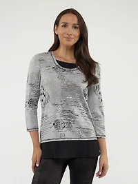 Haut trompe l'œil à manches 3/4