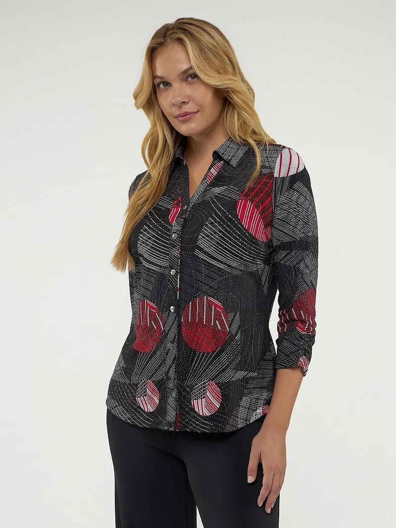 Blouse à manches 3/4 avec boutons