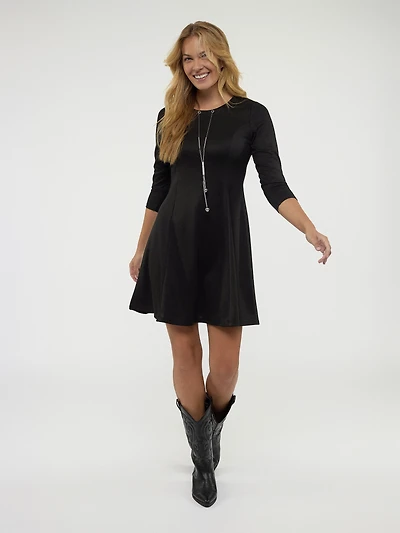 Flared midi knit dress