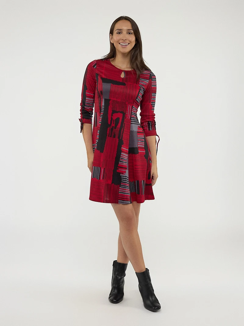 Flared midi knit dress