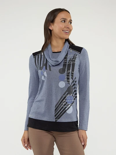 Long-sleeve semi-fitted t-shirt