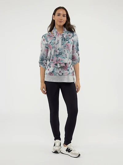 3/4-sleeve semi-fitted fooler tunic