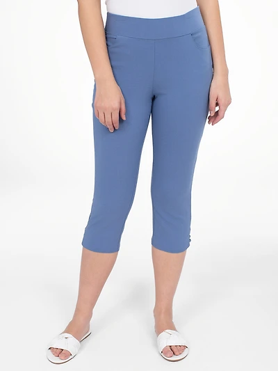 Narrow semi-fitted pull-on capri