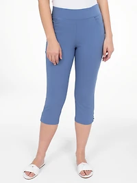 Narrow semi-fitted pull-on capri