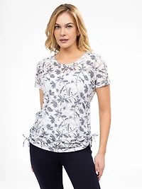 Short-sleeve semi-fitted tunic