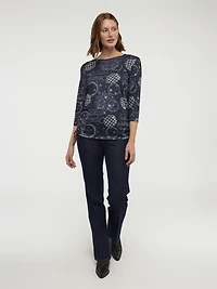 3/4-sleeve semi-fitted t-shirt