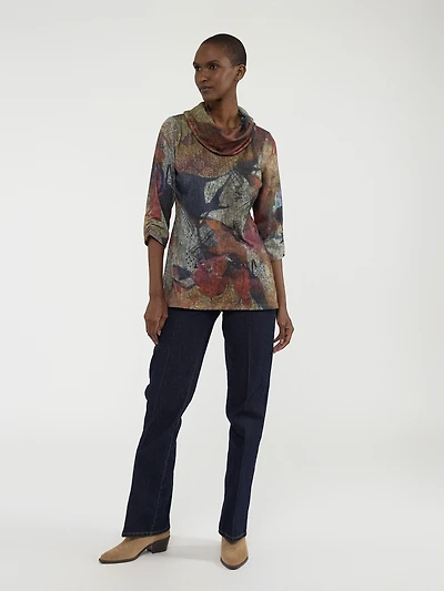 3/4-sleeve semi-fitted t-shirt