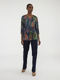 3/4-sleeve semi-fitted t-shirt