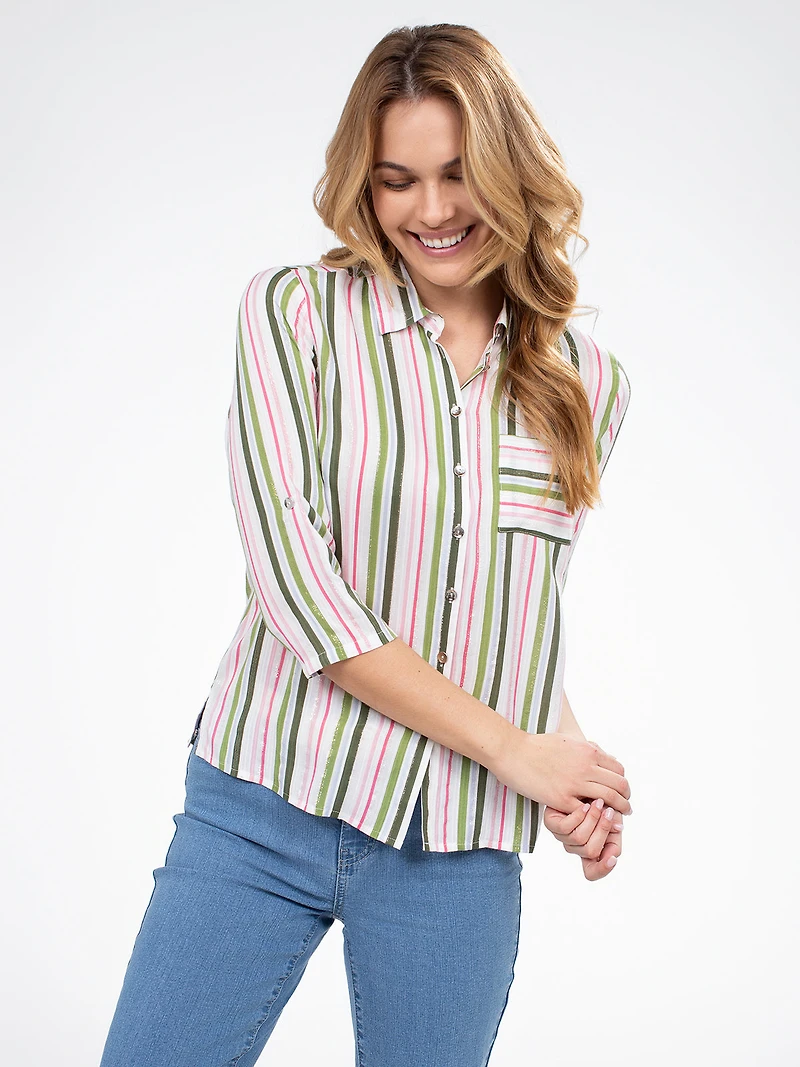 Blouse à manches 3/4 avec boutons