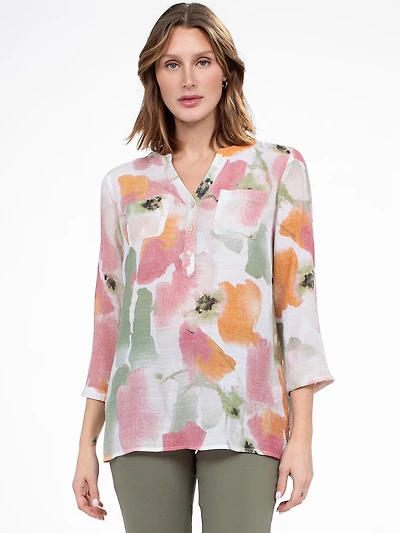 3/4-sleeve semi-fitted tunic