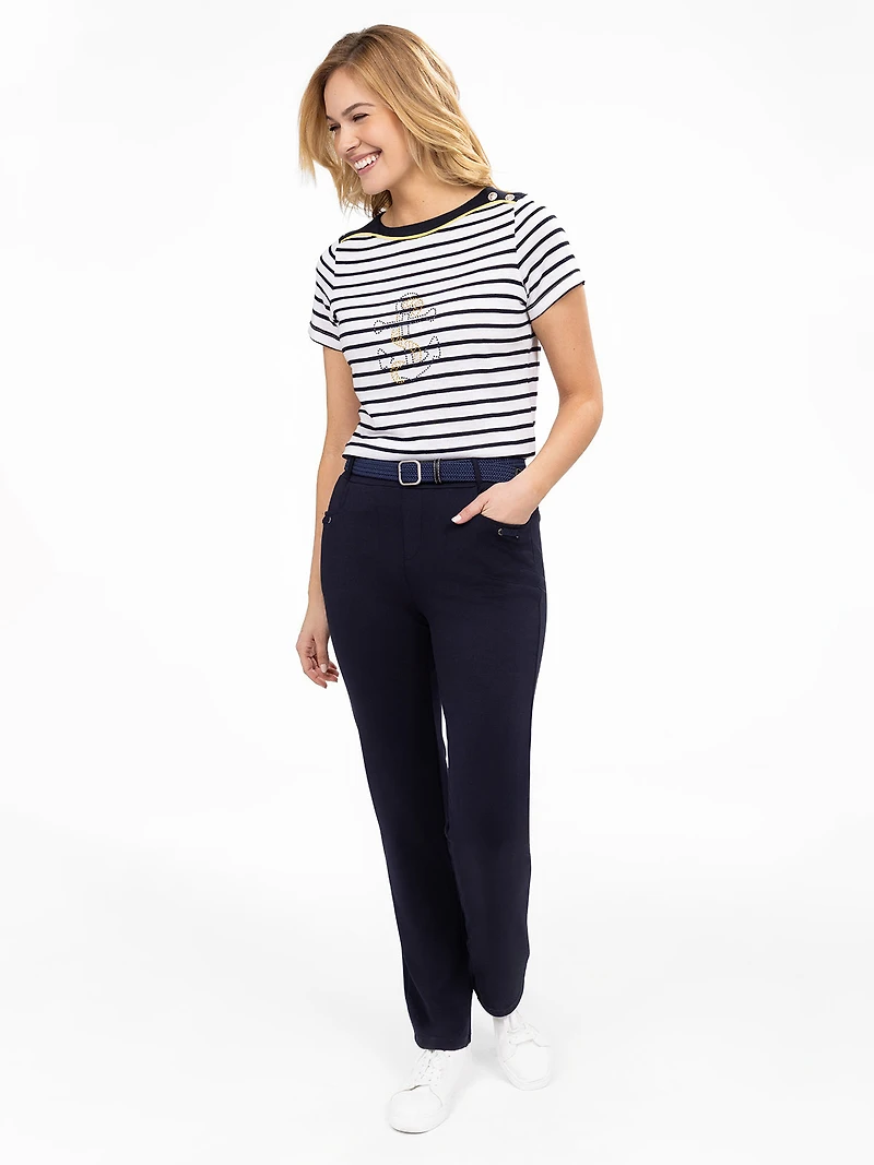 Straight casual pull-on pant