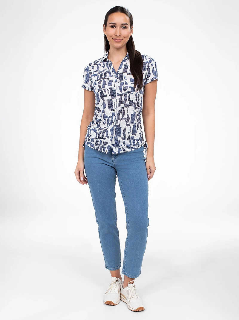 Blouse à manches courtes avec boutons
