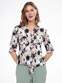 Blouse à manches 3/4 avec boutons