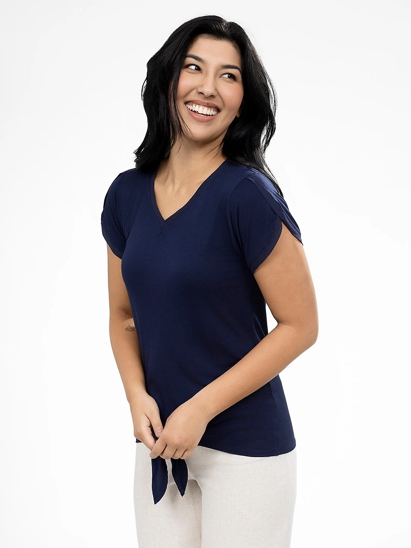 Short-sleeve semi-fitted t-shirt