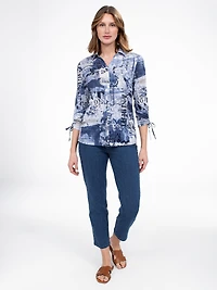 Blouse à manches 3/4 avec boutons