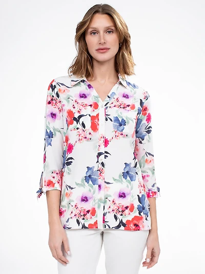 Blouse à manches 3/4 avec boutons