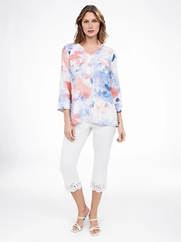 3/4-sleeve semi-fitted tunic