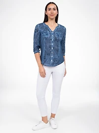 Blouse à manches 3/4 avec boutons