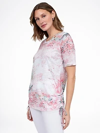 Short-sleeve semi-fitted tunic