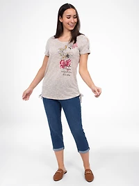 Short-sleeve semi-fitted tunic