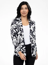 Long-sleeve semi-fitted knit vest