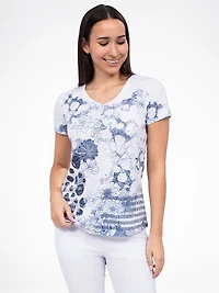 Short-sleeve semi-fitted t-shirt