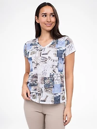Short-sleeve semi-fitted t-shirt