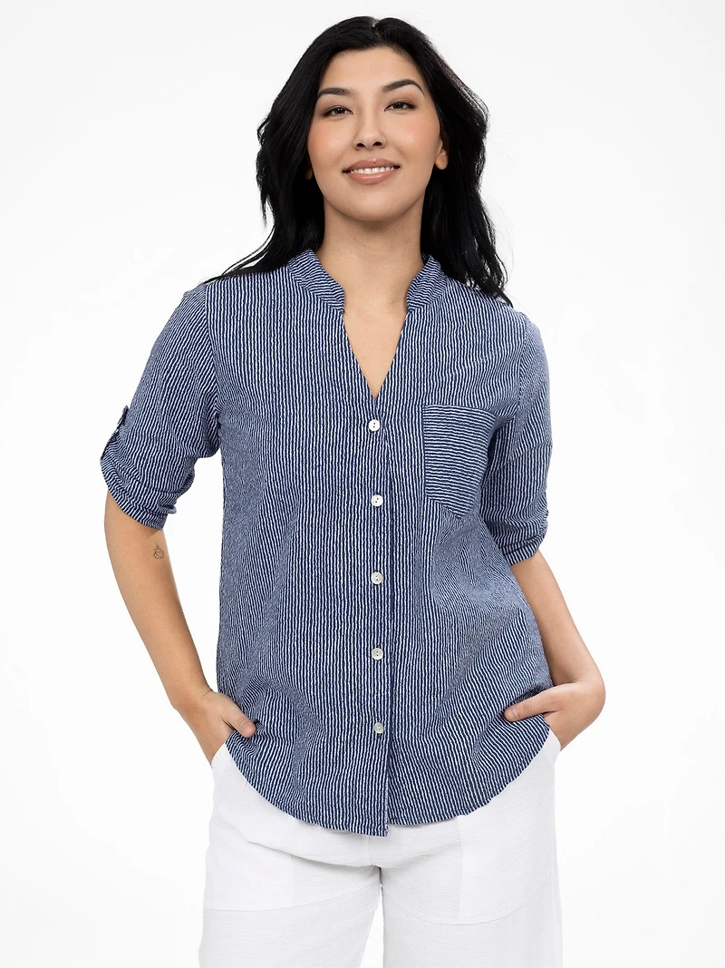 Blouse à manches 3/4 avec boutons