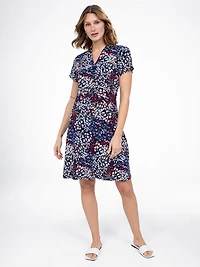 Flared midi knit dress