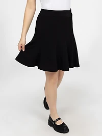 Knit flared midi skirt