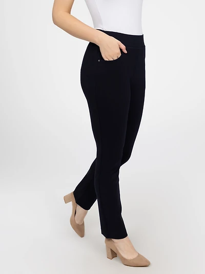 Straight semi-fitted pull-on pant - Petite