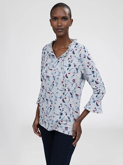 3/4-sleeve semi-fitted tunic