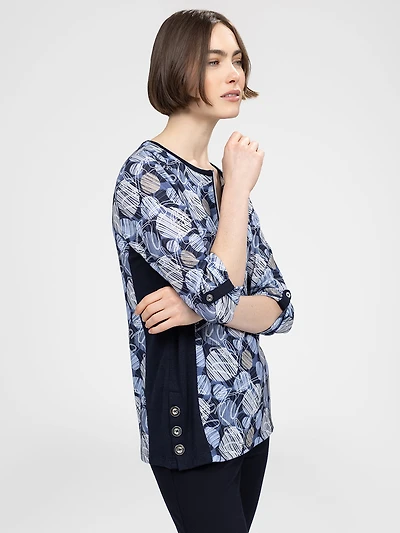 3/4-sleeve semi-fitted tunic