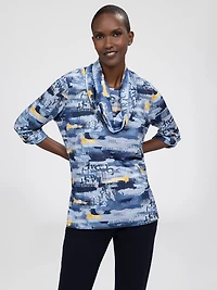 3/4-sleeve semi-fitted tunic