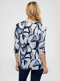 3/4-sleeve semi-fitted tunic