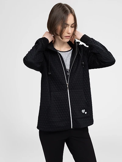 Long-sleeve knit semi-fitted vest