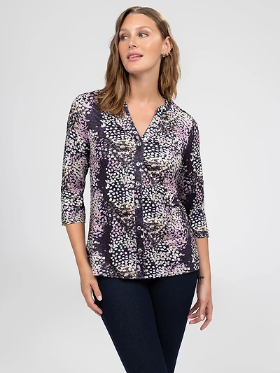 Blouse à manches 3/4 avec boutons