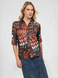Blouse à manches 3/4 avec boutons