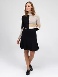 Long-sleeve semi-fitted pullover sweater