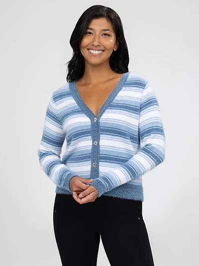 Long-sleeve loose knit cardigan