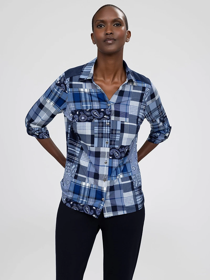 Blouse à manches 3/4 avec boutons