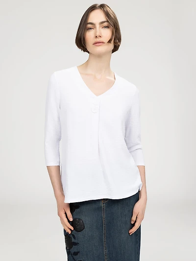 3/4-sleeve semi-fitted t-shirt