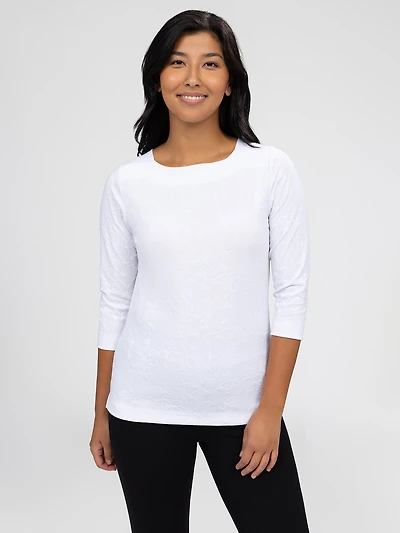 3/4-sleeve semi-fitted t-shirt
